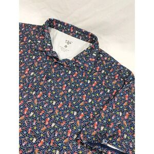 1764 Candy Shakes All Over Print Stretch Fabric Golf Polo Shirt Junk Food XL